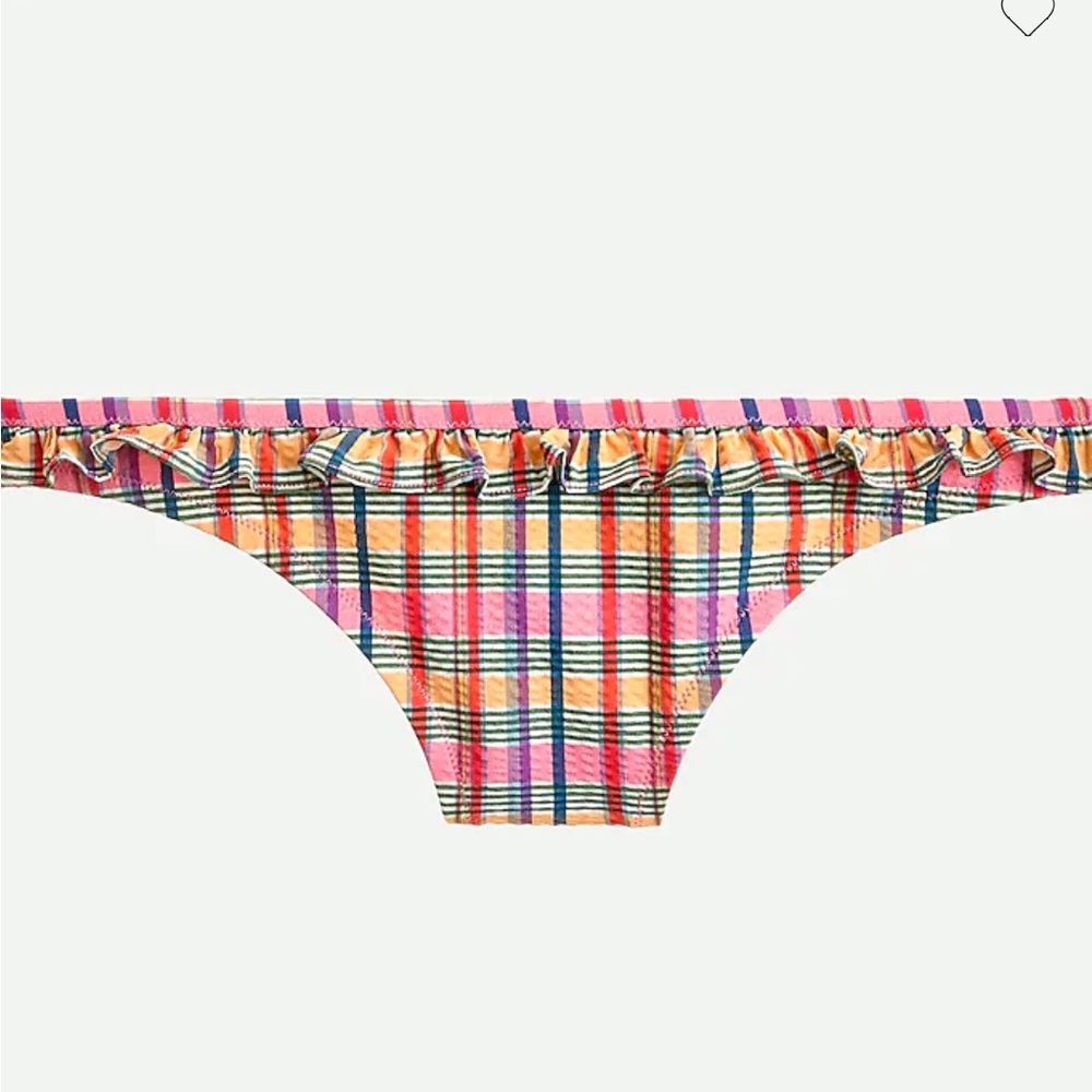 NWT J. CREW LOWRIDER BIKINI BOTTOM IN ELECTRIC PLAID, M